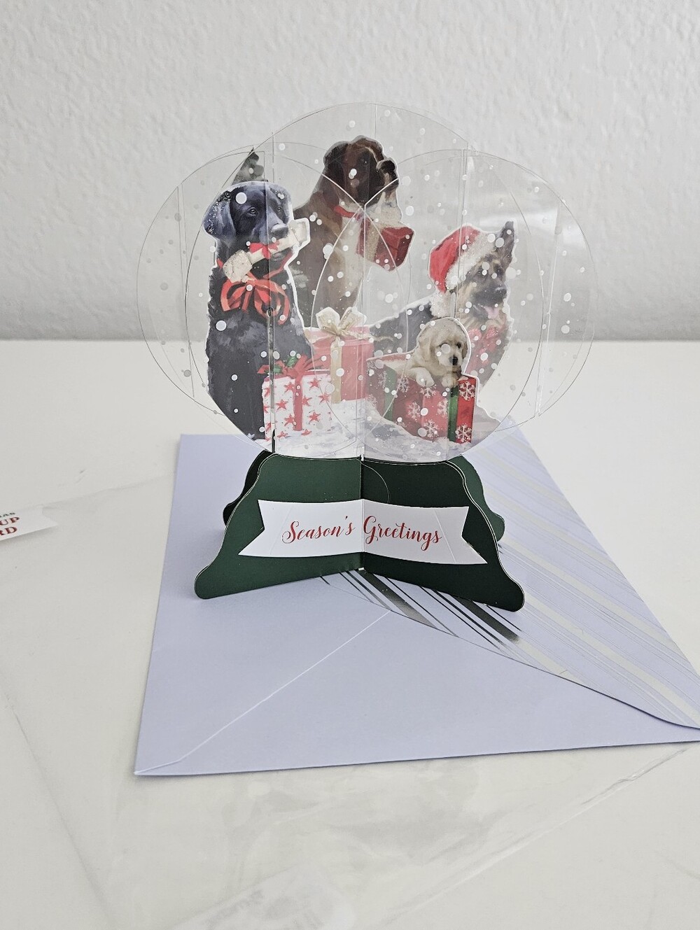 Pop Greetings Up With Paper Classic Dogs Pop-Up Christmas Holiday Greeting Card